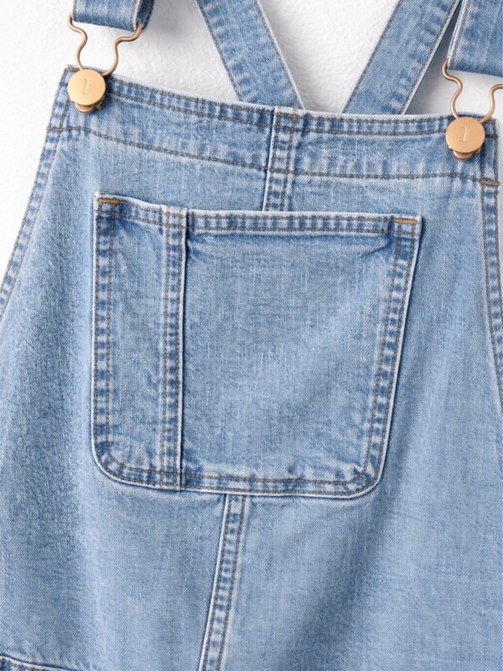 Denim Shortalls Sz 10 Vintage Wash Overalls | Boho Cottagecore Festival Cowgirl - Picture 4 of 10
